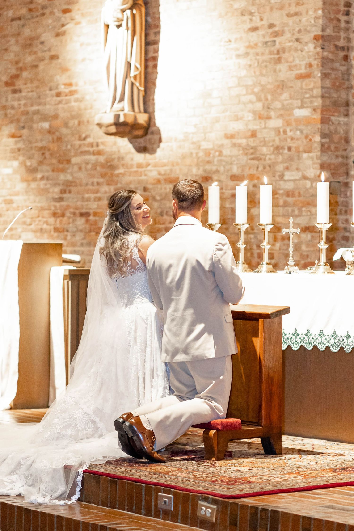 bride and groom at the altar