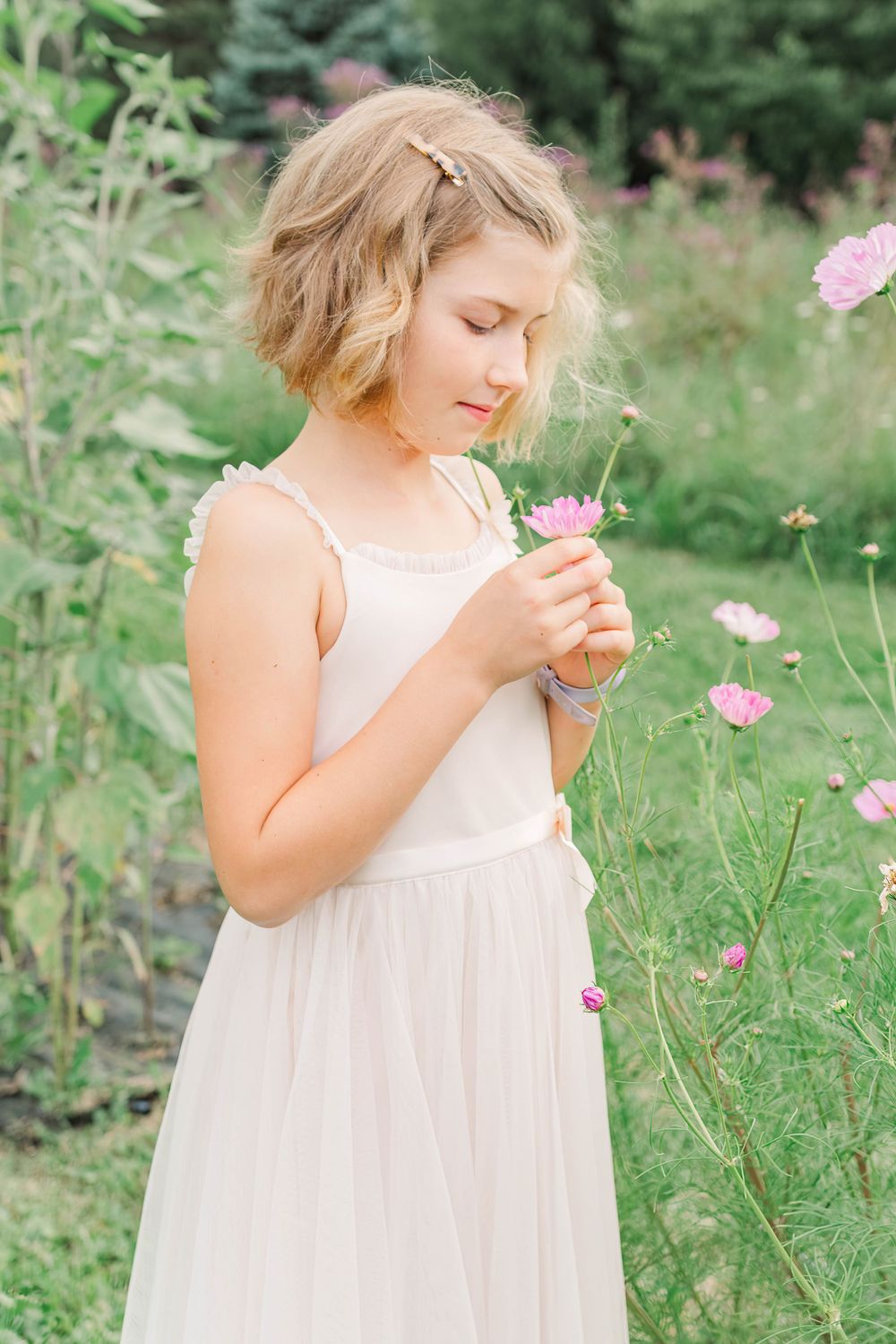 A sweet portrait of this little lady during a light and airy family portrait session