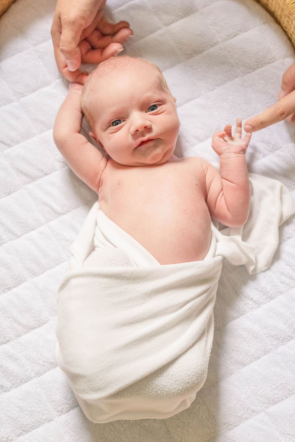 Captured this newborn baby during a lifestyle newborn session in Cincinnati