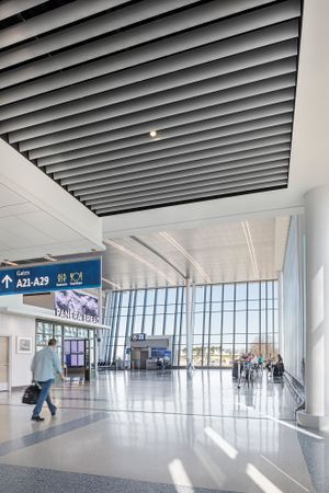 Interior photo of the new terminal A at the Charlotte Douglas International Airport by Cincinnati photographer Studio 66