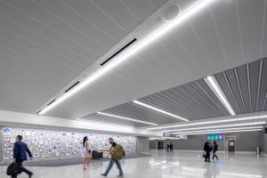 Architectural Photo of the new architectural ceilings by CertainTeed in Express area at Tampa Airport by Cincinnati photographer Studio 66