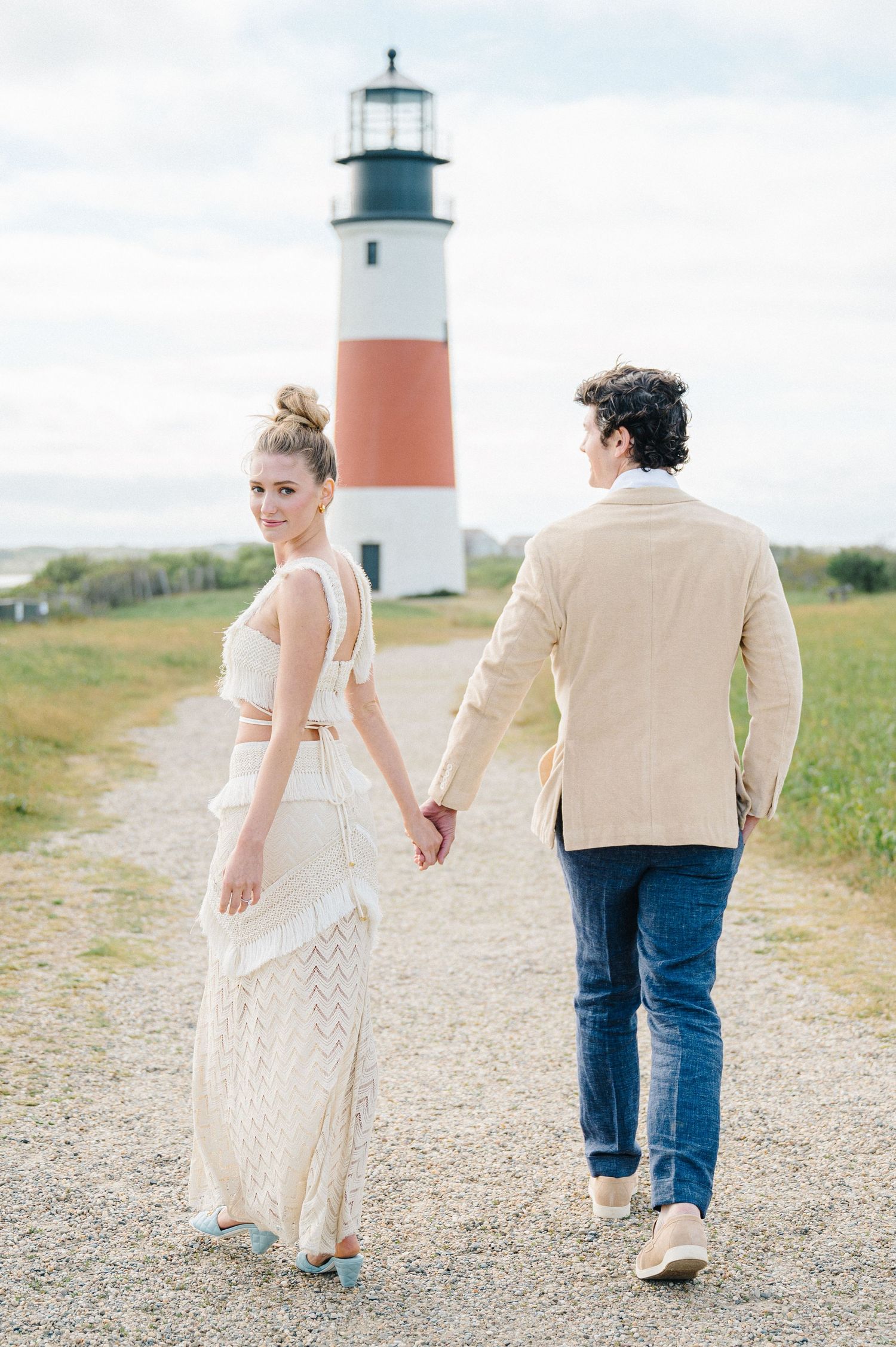 Sankaty Head Lighthouse Pre-Wedding Session | Candace Sims Nantucket Luxury Fine Art Wedding Photographer