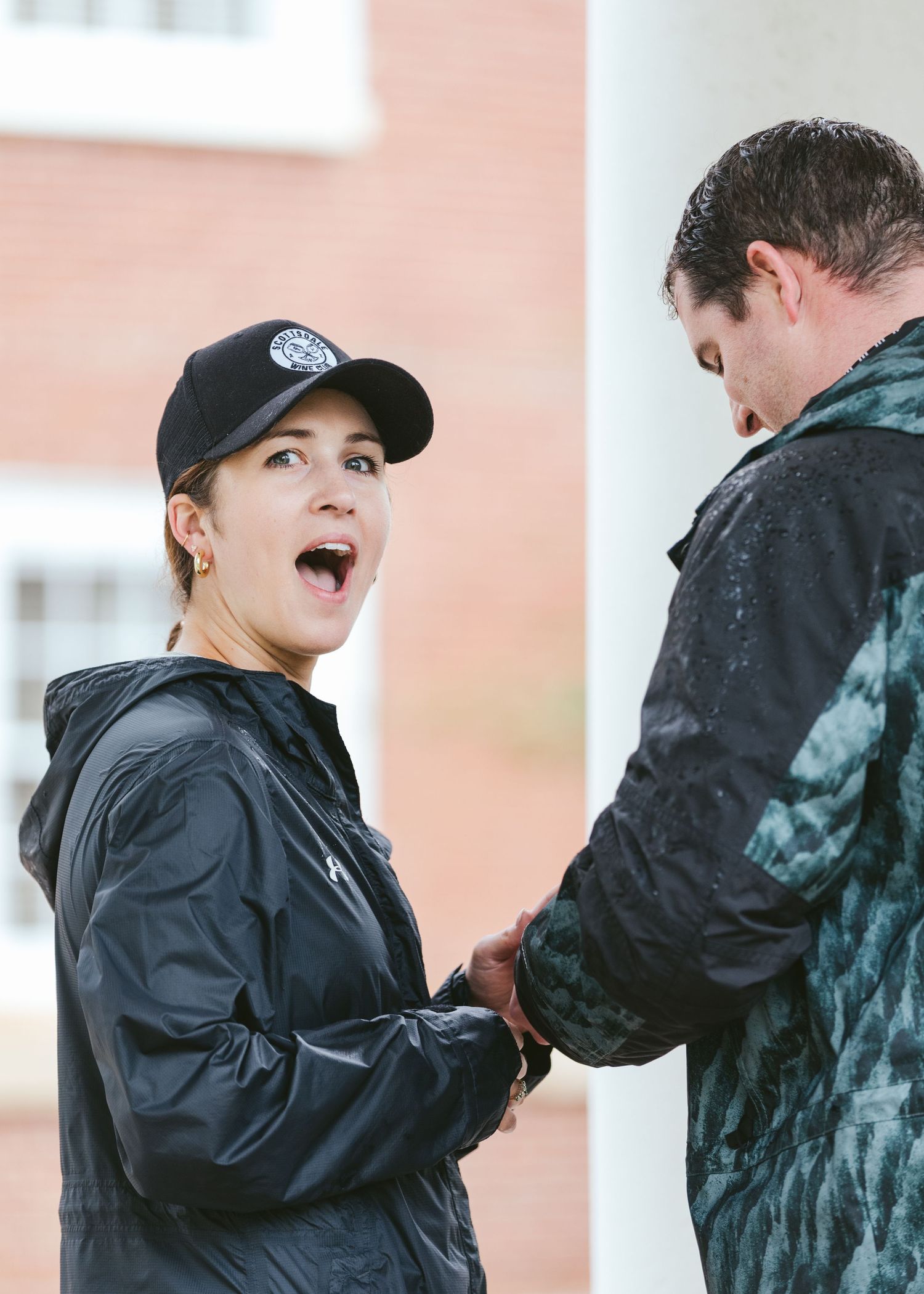 Virginia wedding photographer University of Virginia proposal Surprise proposal Virginia Rainy-day proposal Love story
