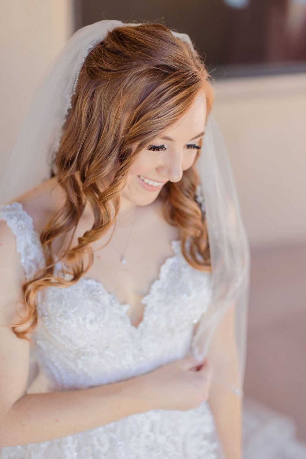 Eyelash closeup bridal portrait pose.