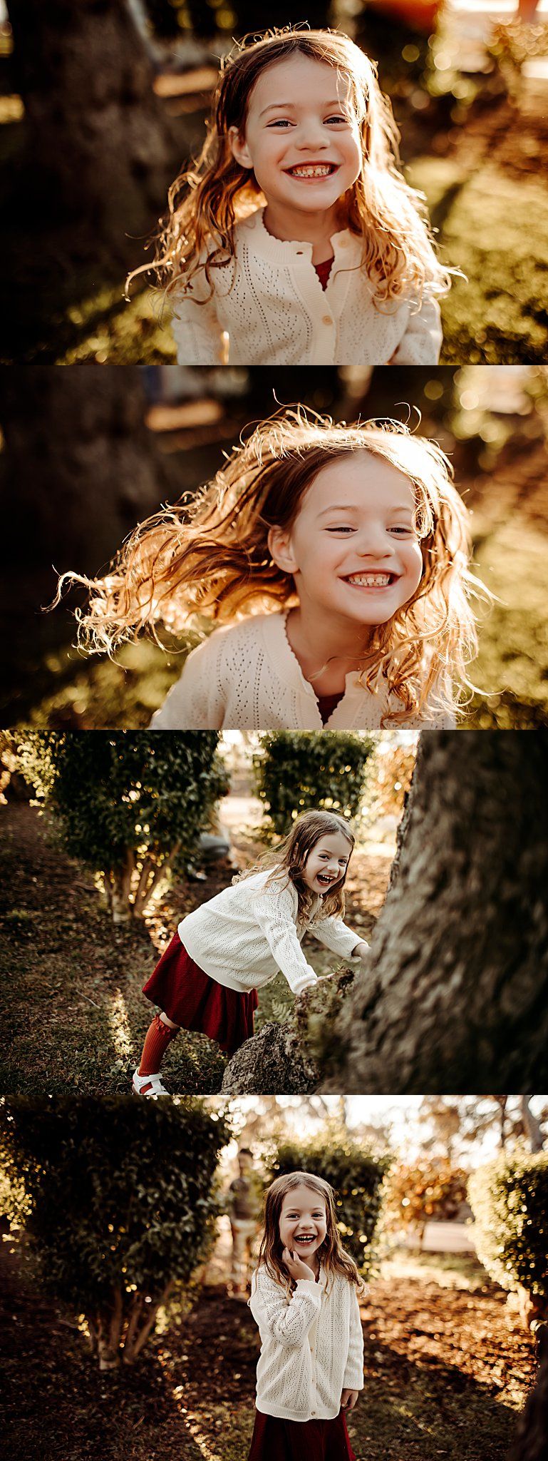 young girl plays at park by San Diego Photographer