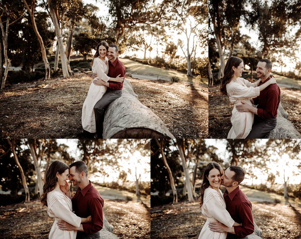 couple wraps arms around each other by San Diego Photographer
