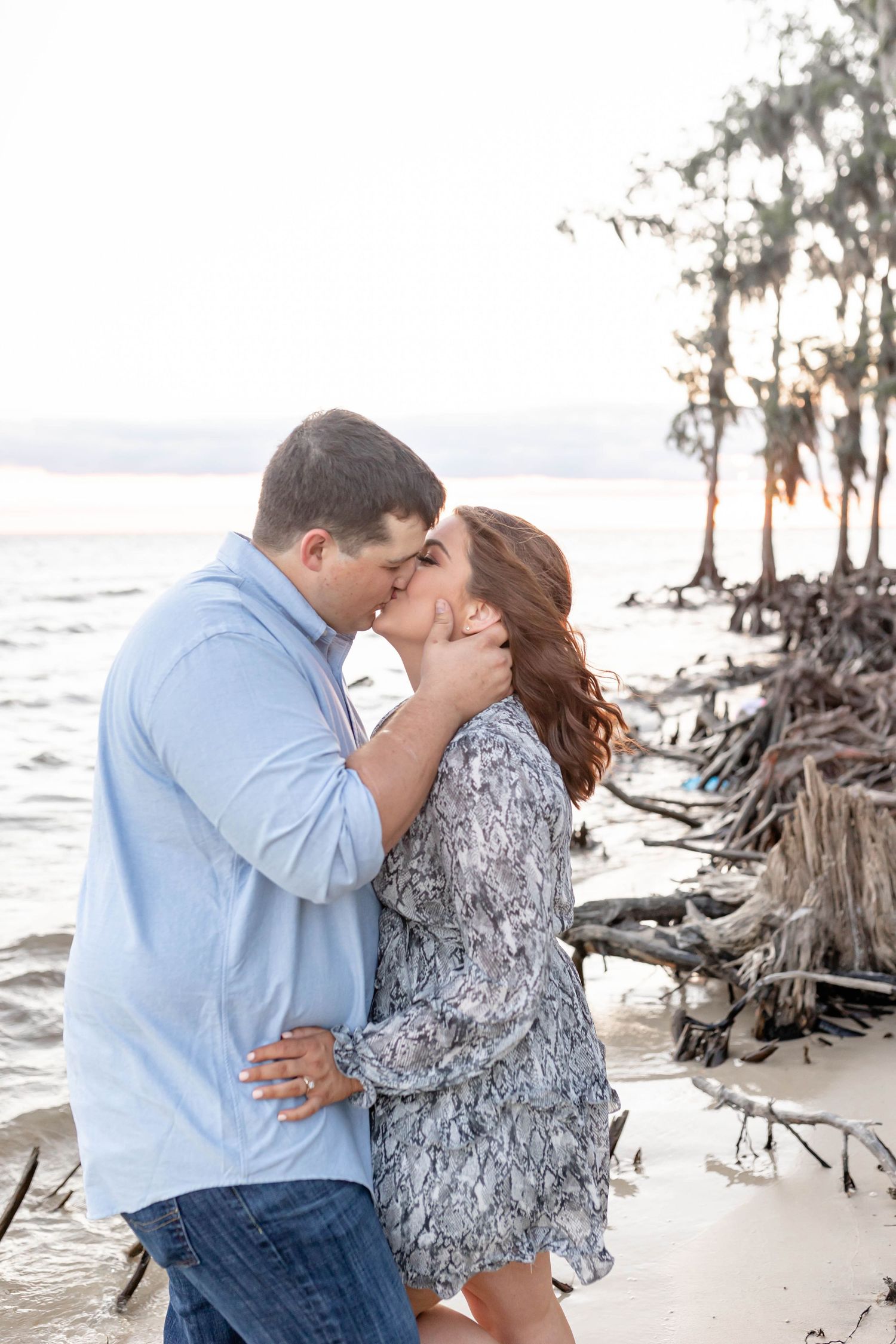 Engaged Couple at Foutainbleu State Park in Mandeville, Louisiana