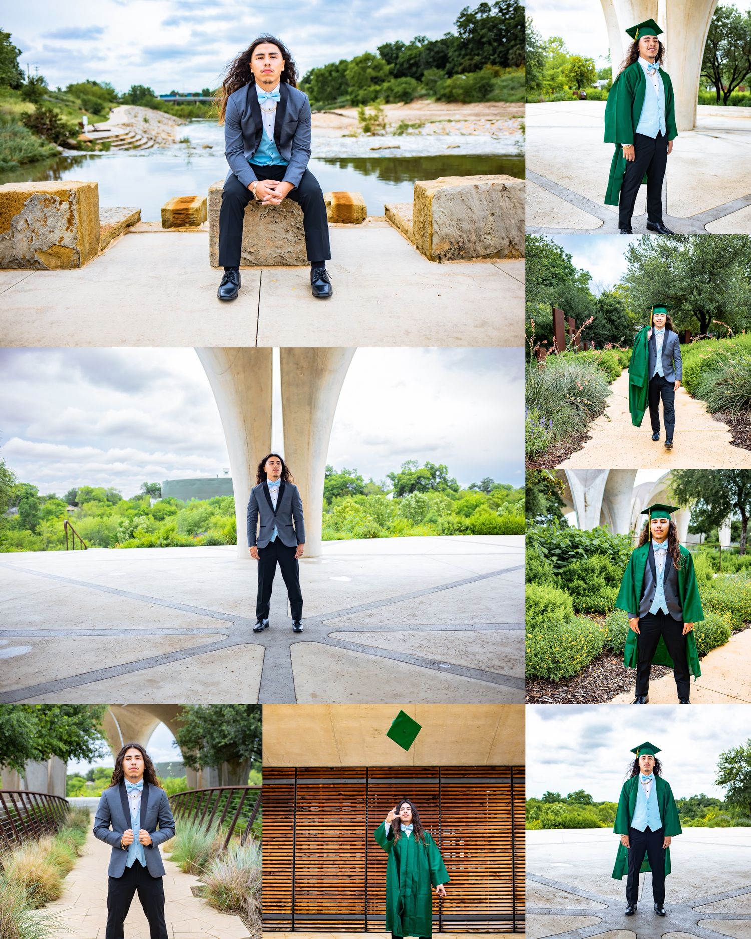 San Antonio senior graduate portraits at Confluence Park on the San Antonio River.