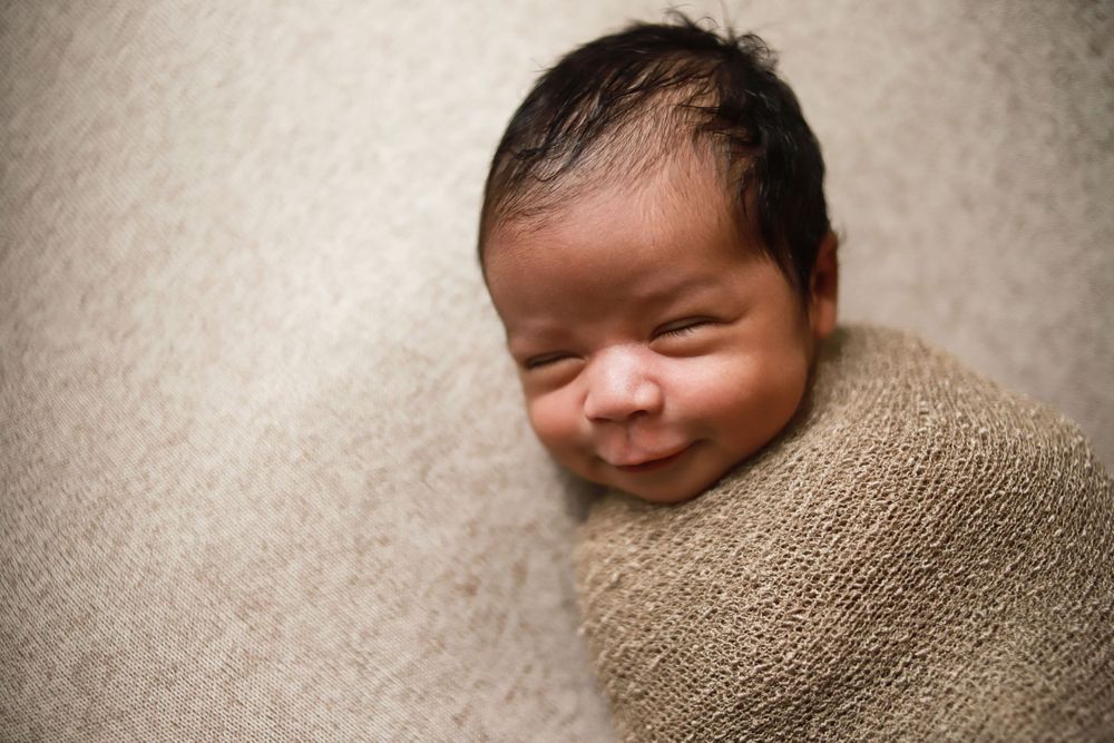 newborn baby boy posed portrait