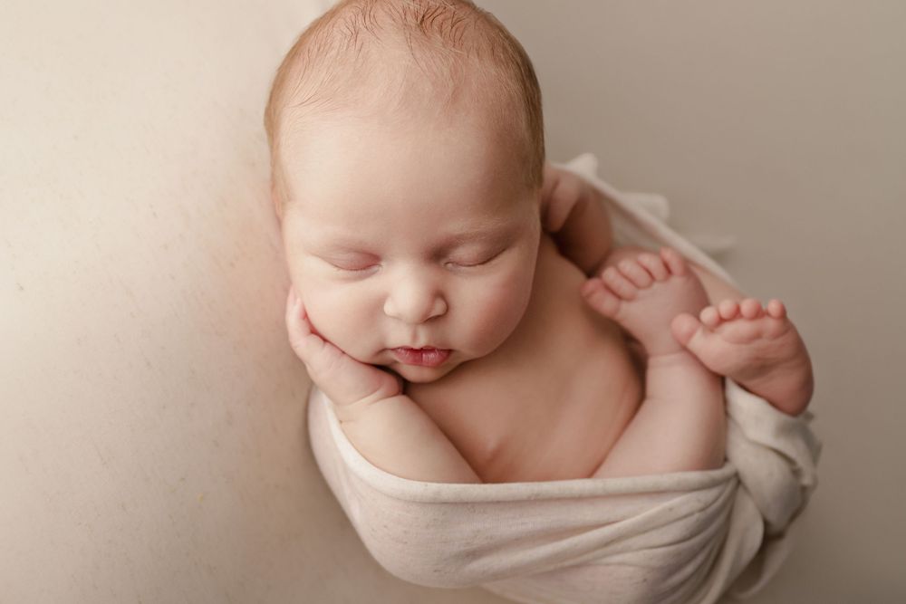 posed newborn portrait, studio newborn baby boy, details