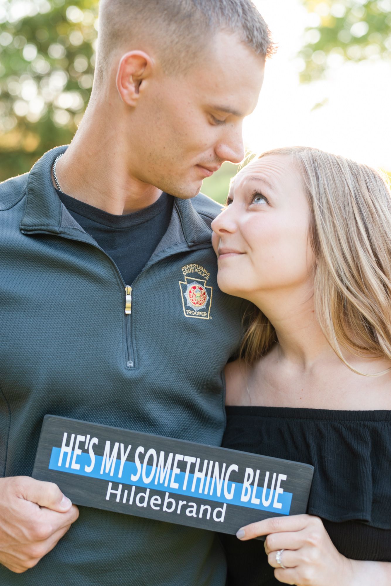 State trooper he's my something blue for engagement in St. Mary's Pennsylvania