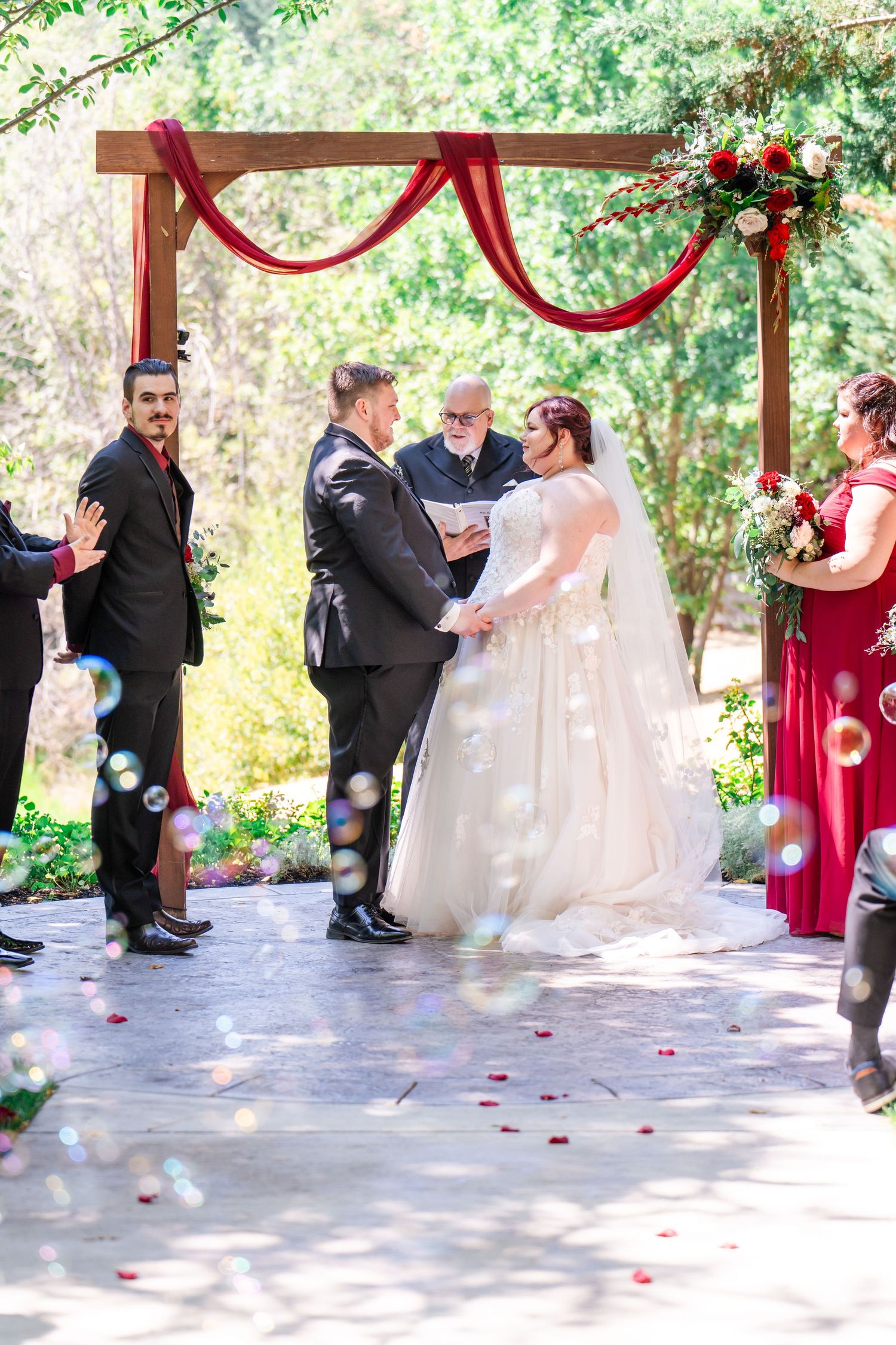 ceremony shot with bubbles