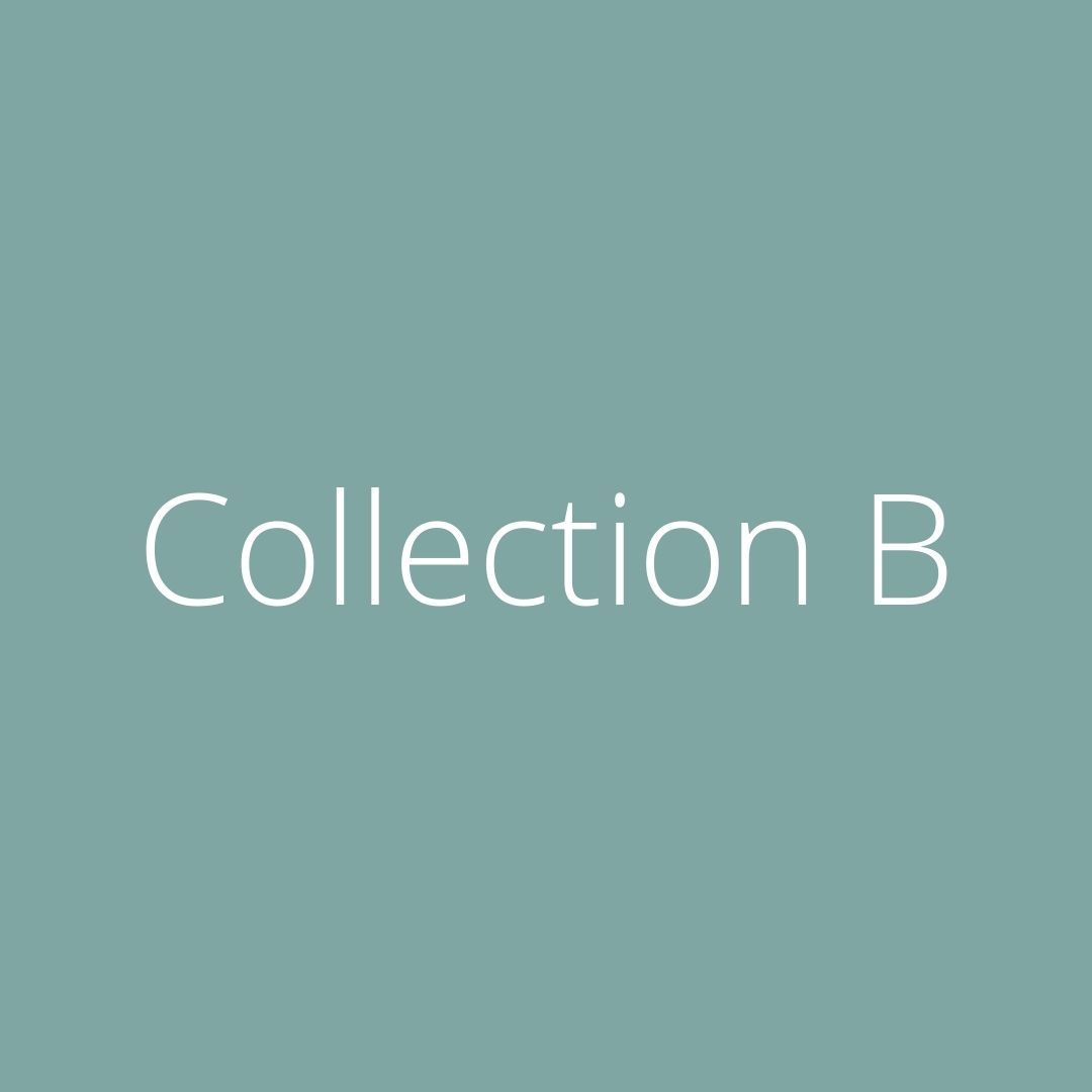 Teal background with white text reading 'Collection B' in a modern sans-serif font.