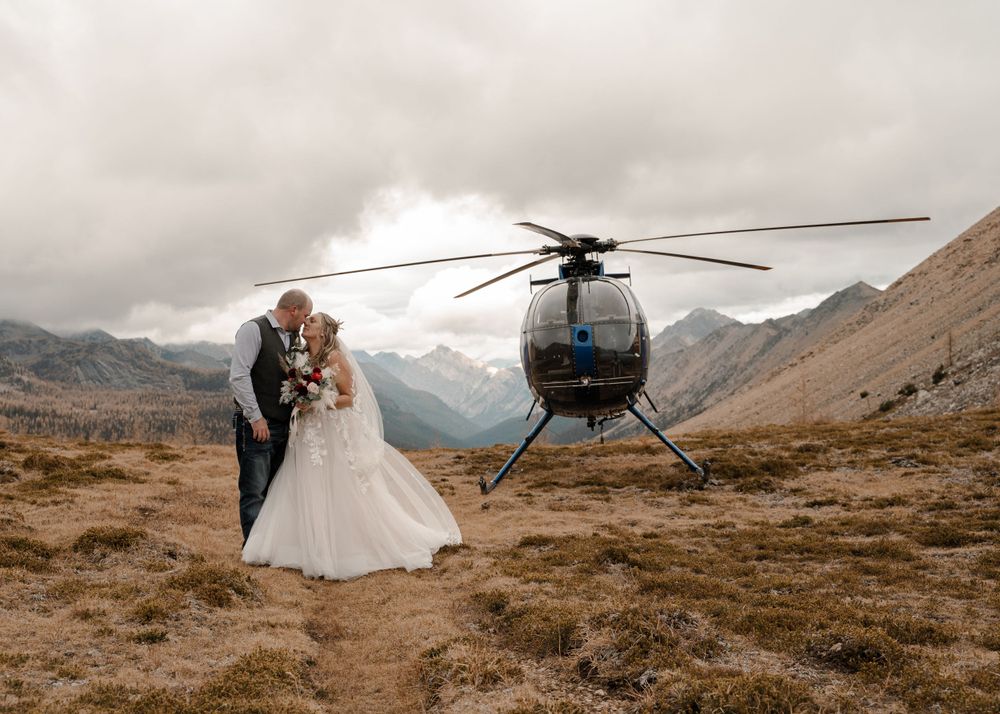 Rocky mountain helicopter elopement columbia valley