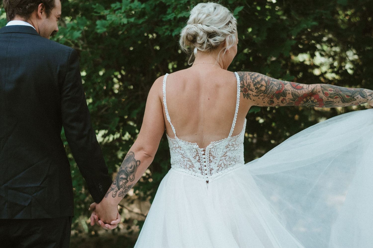 bride with tattoos lovely