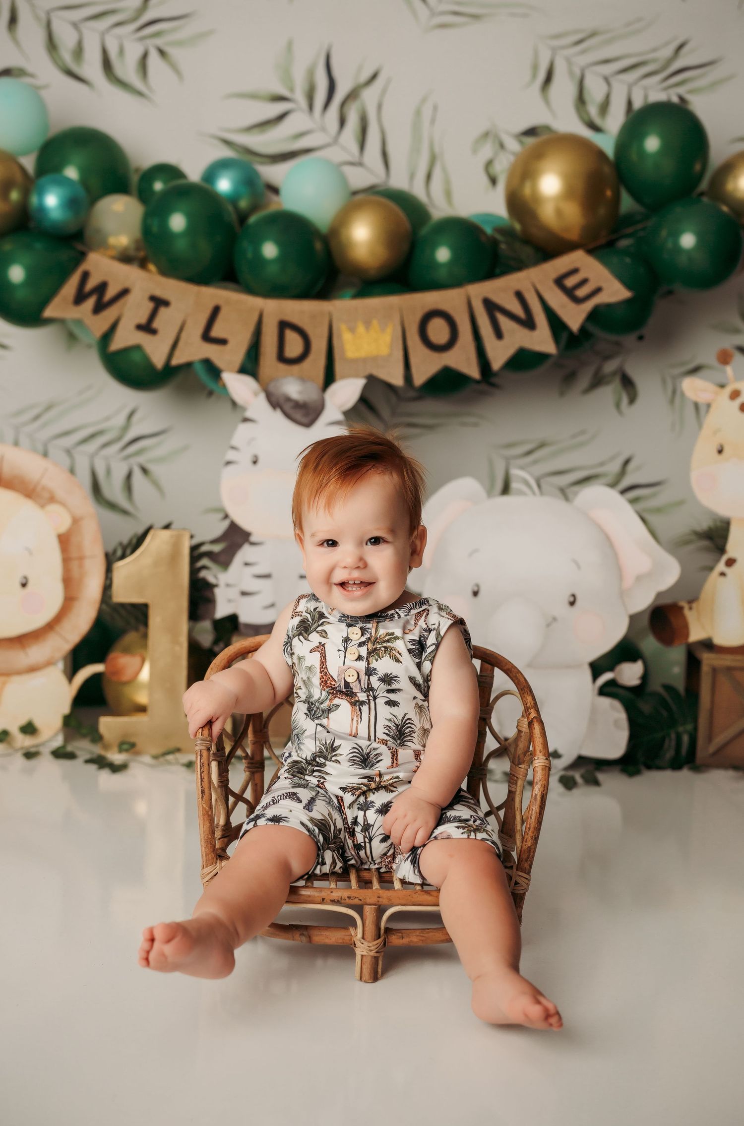 Tulsa cake smash photographer baby boy wild one theme cake smash
