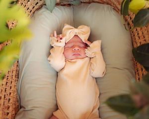 lifestyle newborn girl portrait
