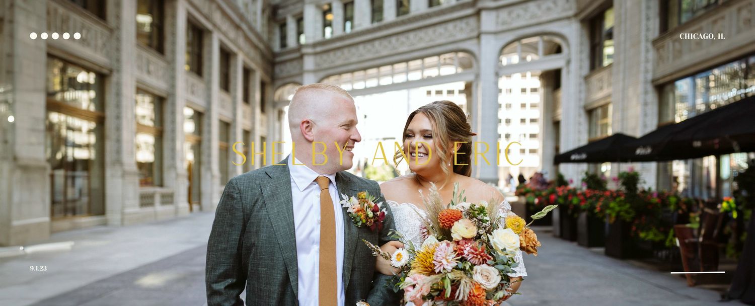 Modern wedding videography in Chicago, highlighting cityscapes and love stories