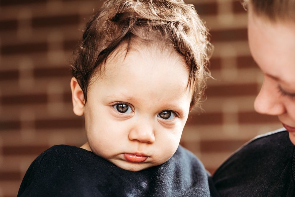 toddler serious expression portrait