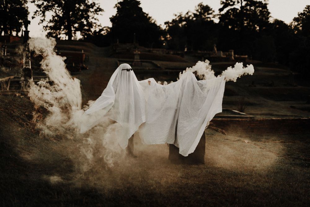 spooky ghost engagement halloween