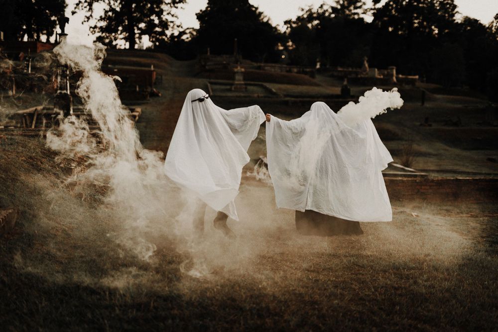 spooky ghost engagement halloween