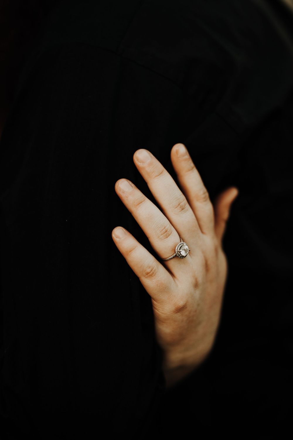 spooky ghost engagement halloween cemetery ring