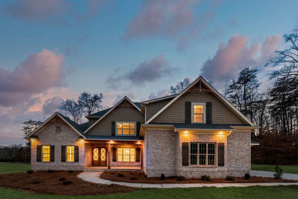 Twilight photography capturing the exterior of a Salisbury NC home at dusk.