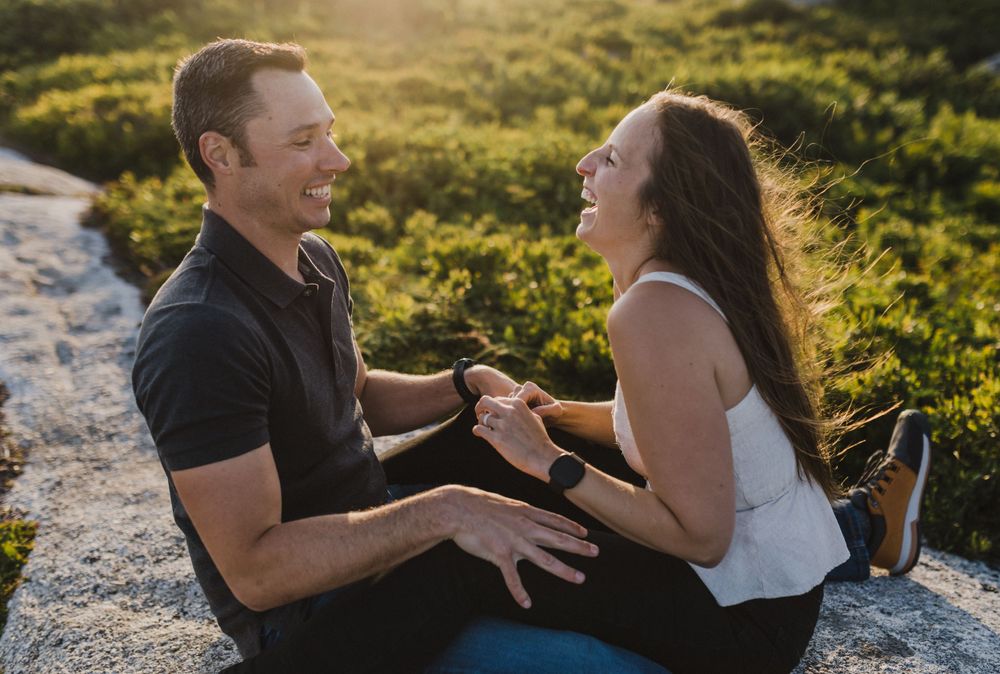 Sunset anniversary couples sessions at Polly's Cove near Peggy's Cove, Nova Scotia