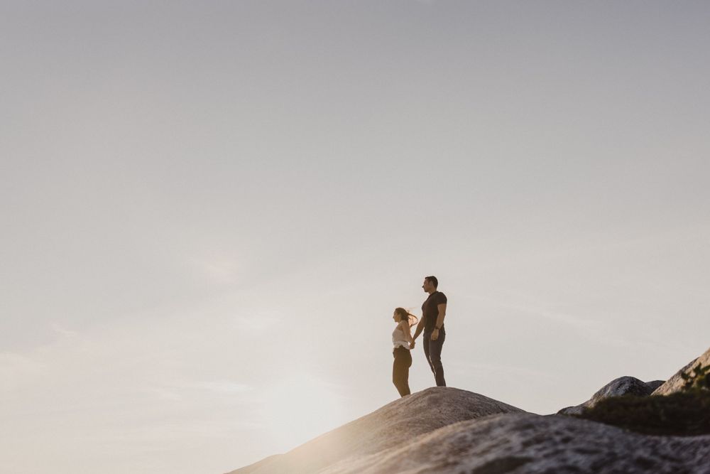 Sunset anniversary couples sessions at Polly's Cove near Peggy's Cove, Nova Scotia