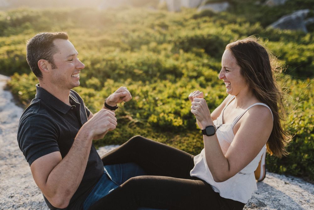 Sunset anniversary couples sessions at Polly's Cove near Peggy's Cove, Nova Scotia
