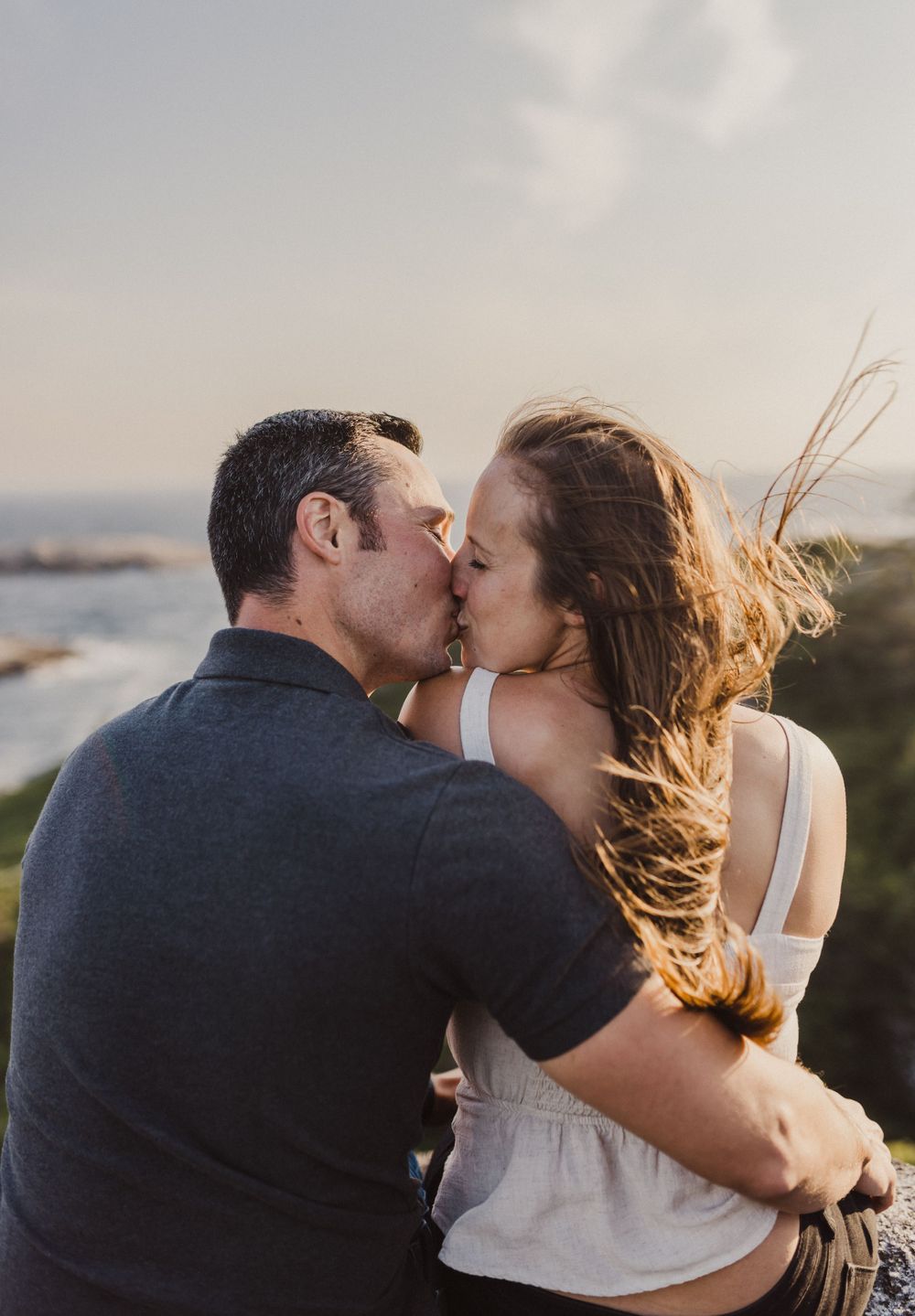 Sunset anniversary couples sessions at Polly's Cove near Peggy's Cove, Nova Scotia
