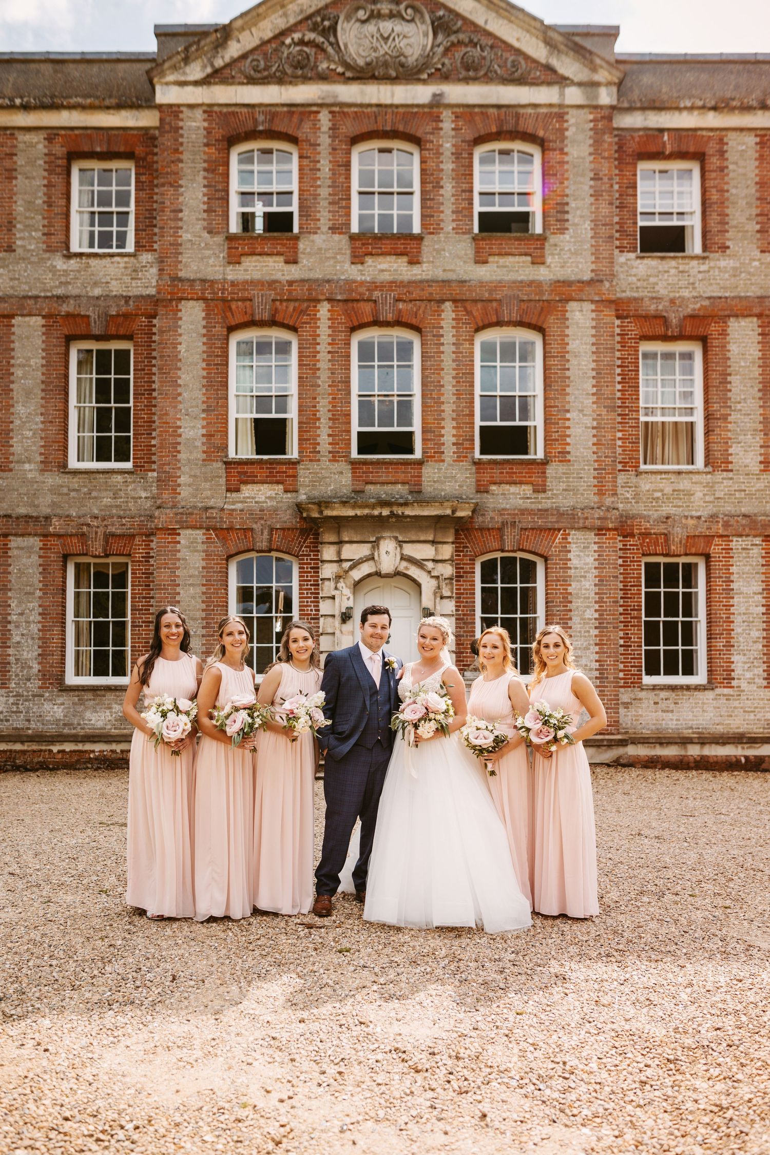 Ardington House beautiful, quintessential English Georgian Grade II listed stately home with bride groom bridesmaids Vicky Lewis Photography