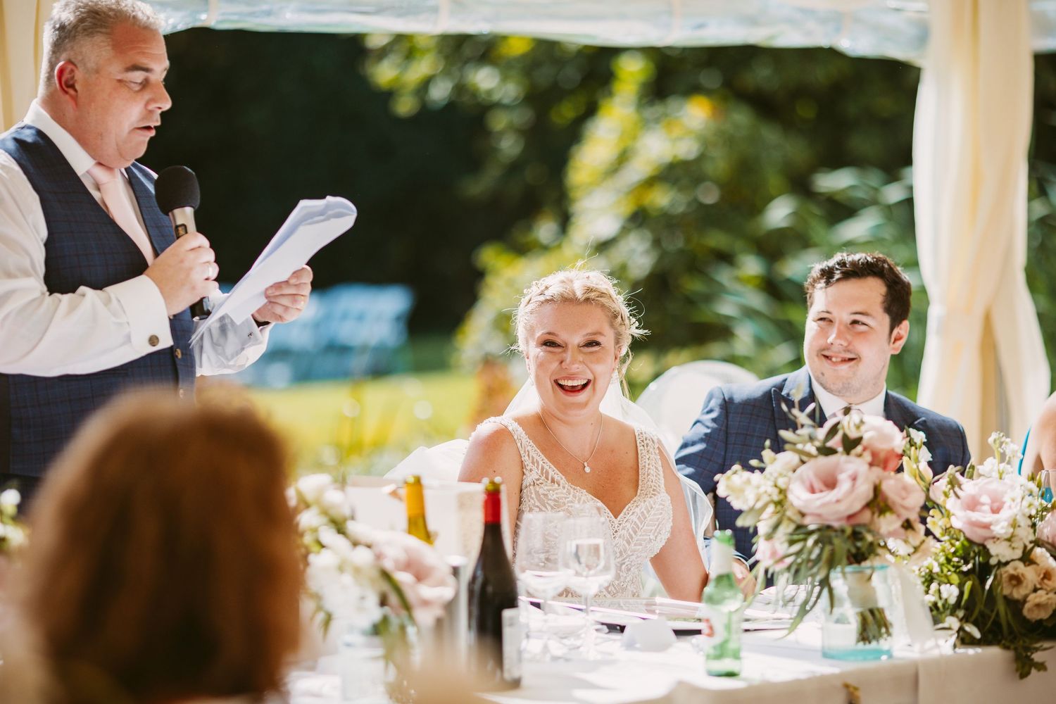 Ardington House English wedding stately manor bride groom speeches Vicky Lewis Photography