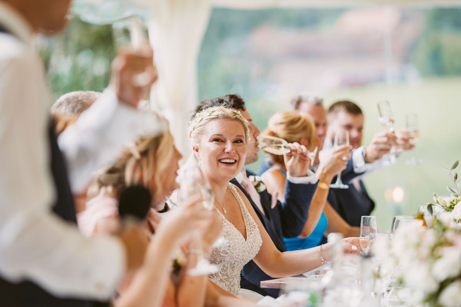 Ardington House English wedding stately manor bride groom speeches Vicky Lewis Photography