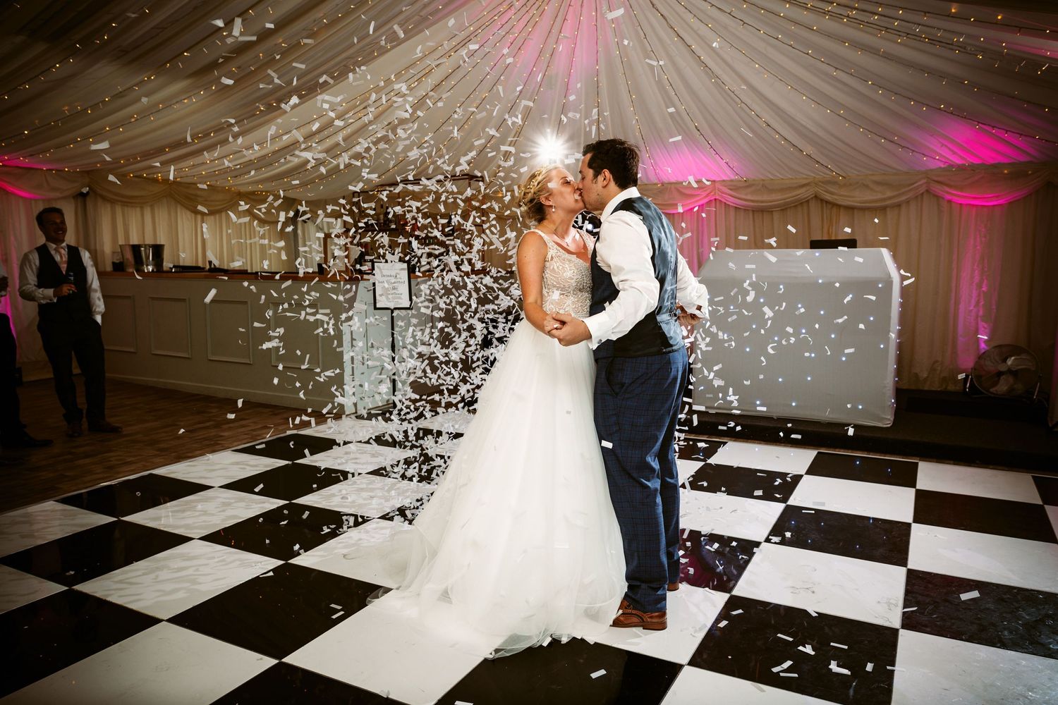 Ardington House English wedding stately manor bride first dance confetti canon Vicky Lewis Photography