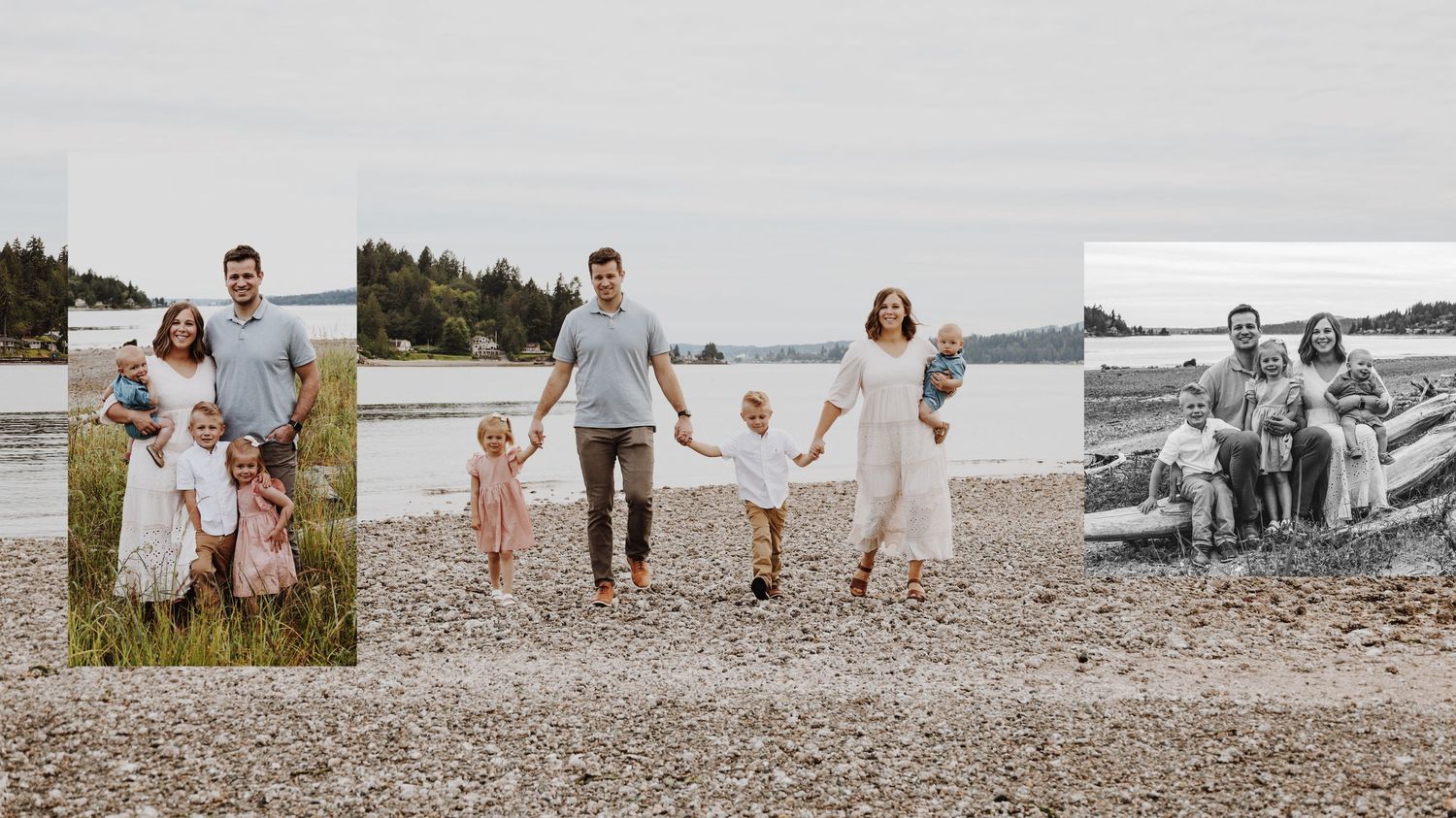 A warm and candid portrait of a couple/family, captured in natural light, with a timeless background.