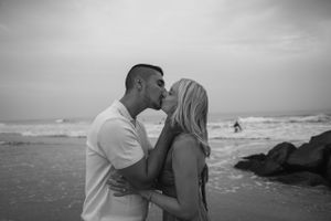 Elevated engagement portraits with a refined and romantic style photographed by a destination wedding photographer in New Jersey