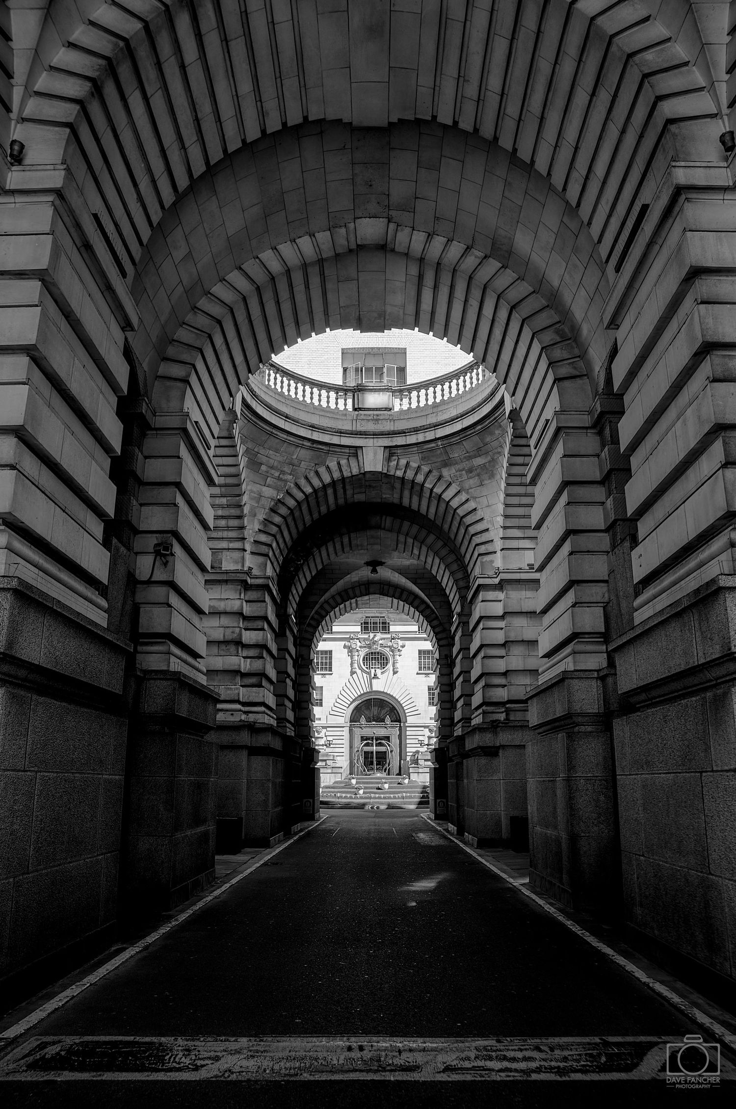 The corridor to the Marriott entrance