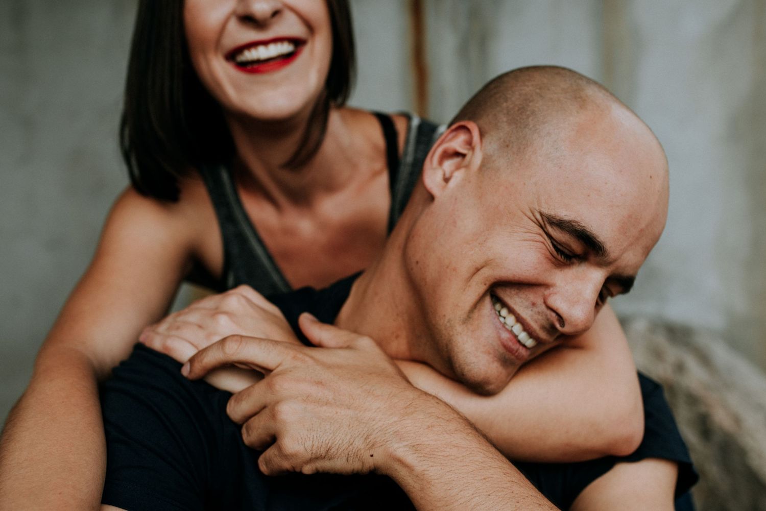 Beautiful Vancouver Couple Smiling and Hugging Vancouver Wedding Photography Elefante Studios