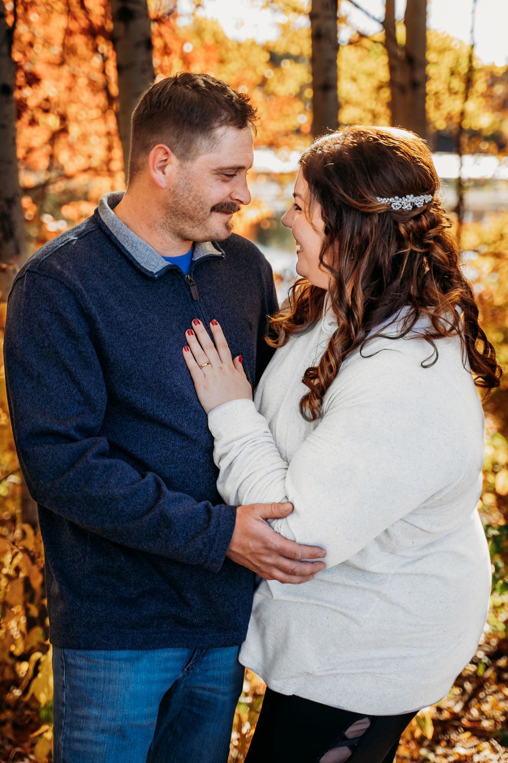 Minnesota Fall Outdoor Engagement Photo Engaged Couple Twin Cities