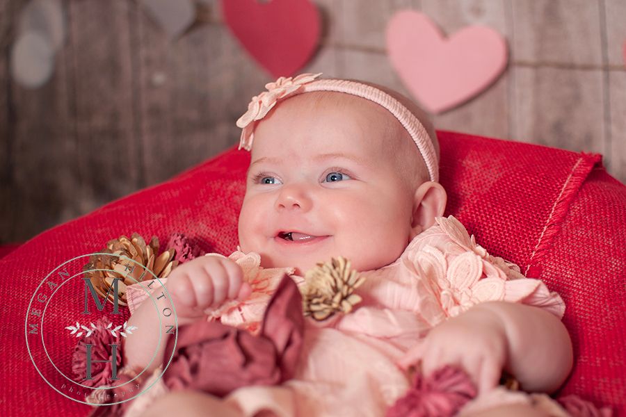 Smile with flowers picture of baby girl