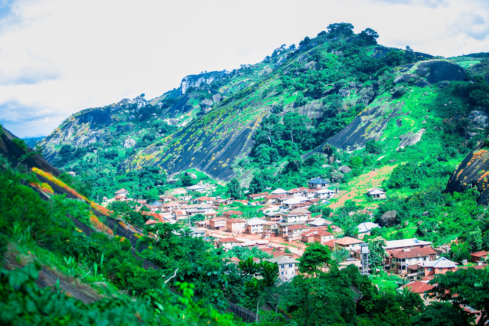 A city walled by hills