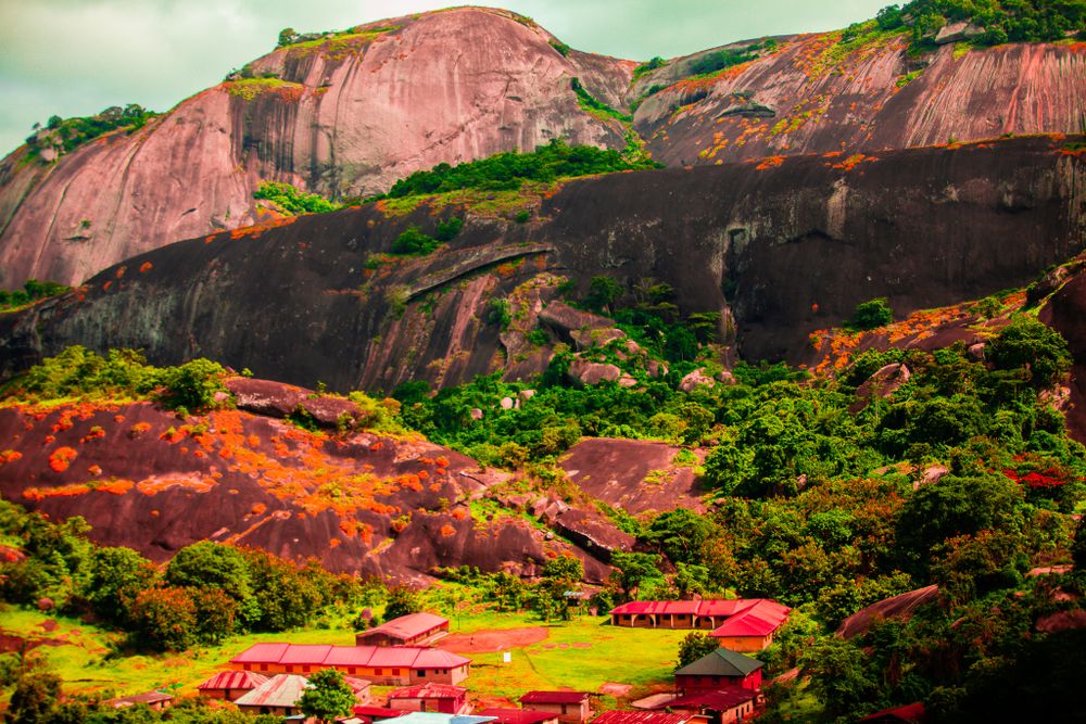 A city walled by hills