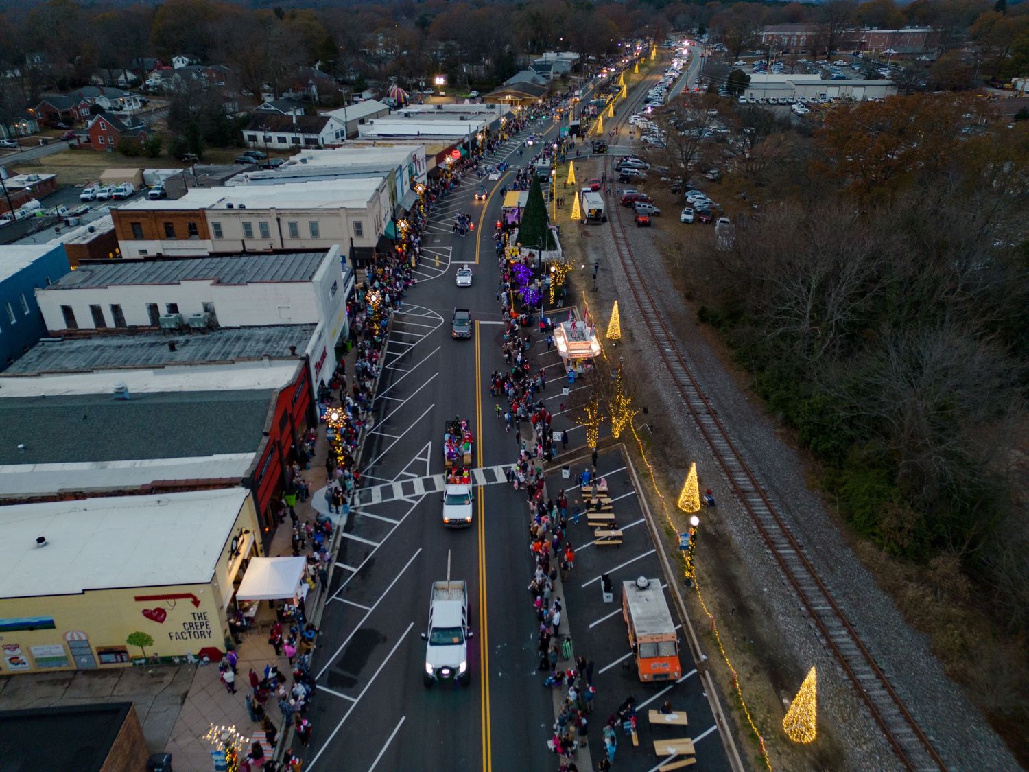 Light Up Inman drone photograph, Inman, South Carolina