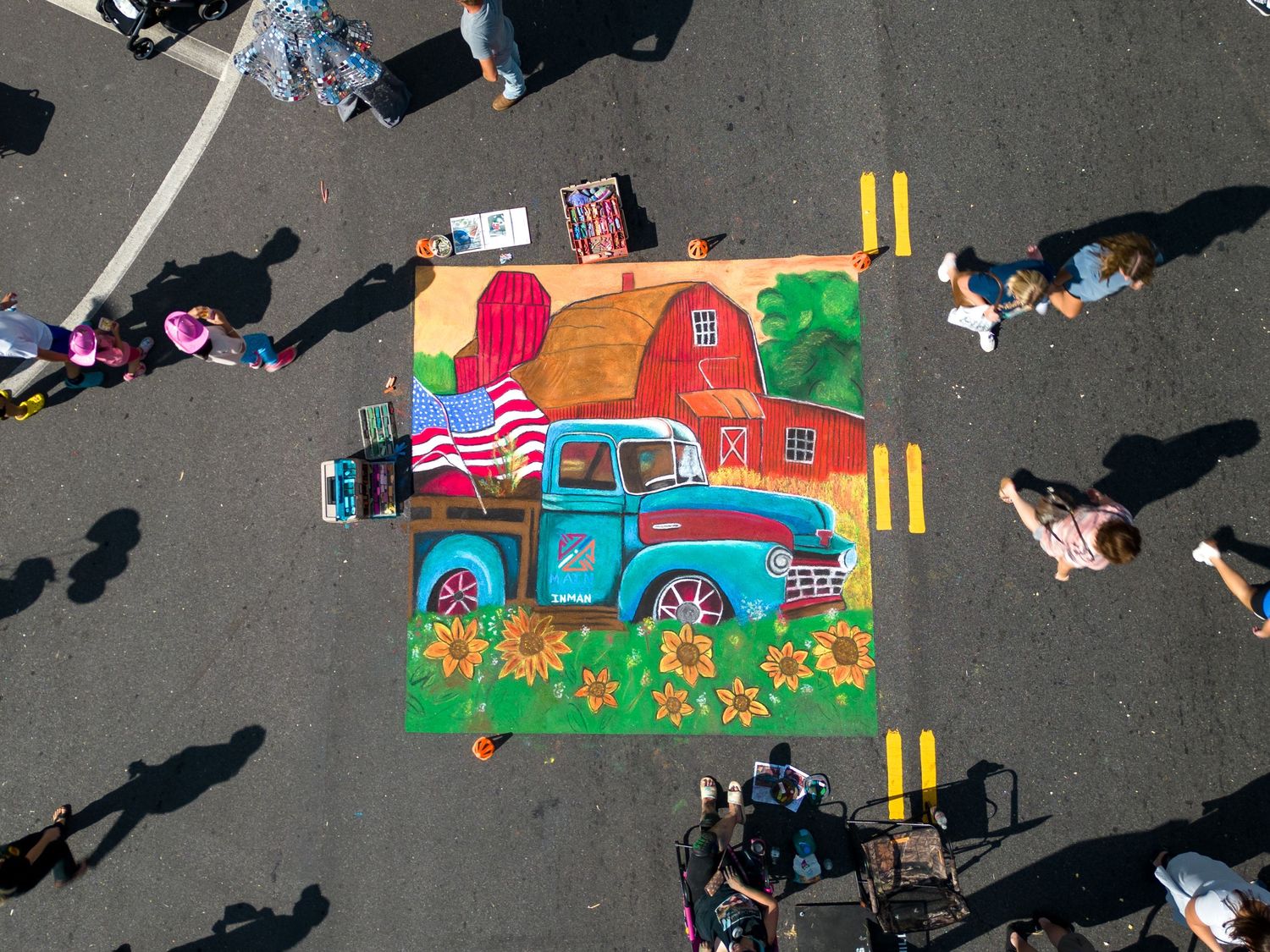 Harvest Day Chalk Art in, Inman, South Carolina