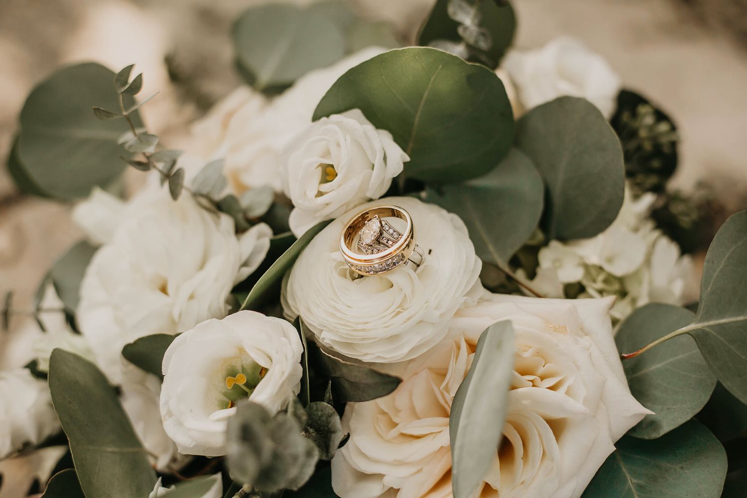 Sand Key Beach Wedding Photographer- Wedding rings and flowers