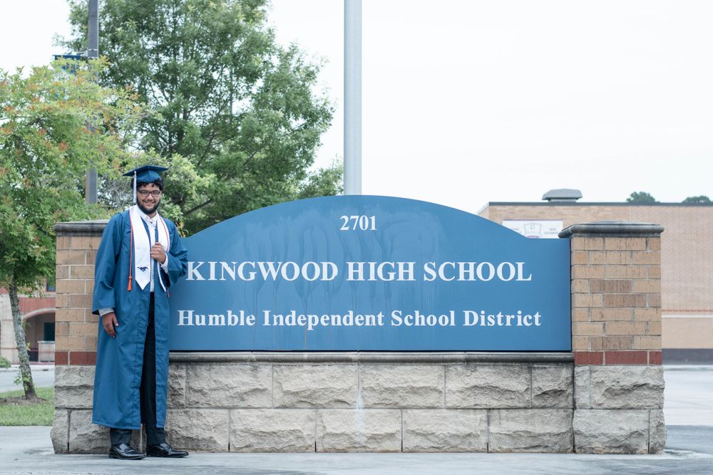 Kingwood High School entrance sign for Humble Independent School District.