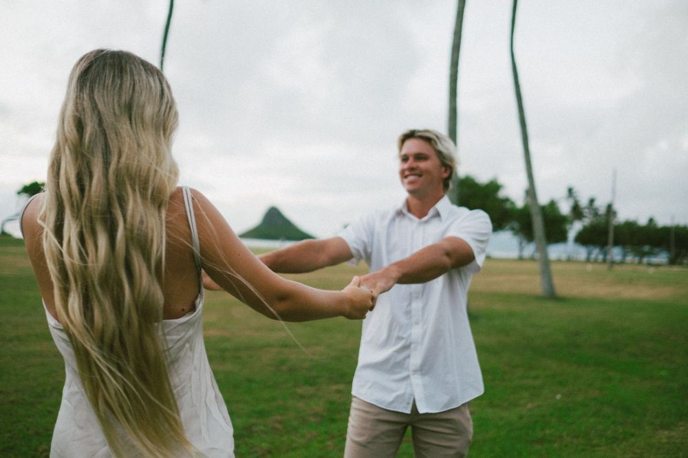 A Hawaiian wedding day. Painted skies, and love that never dies.