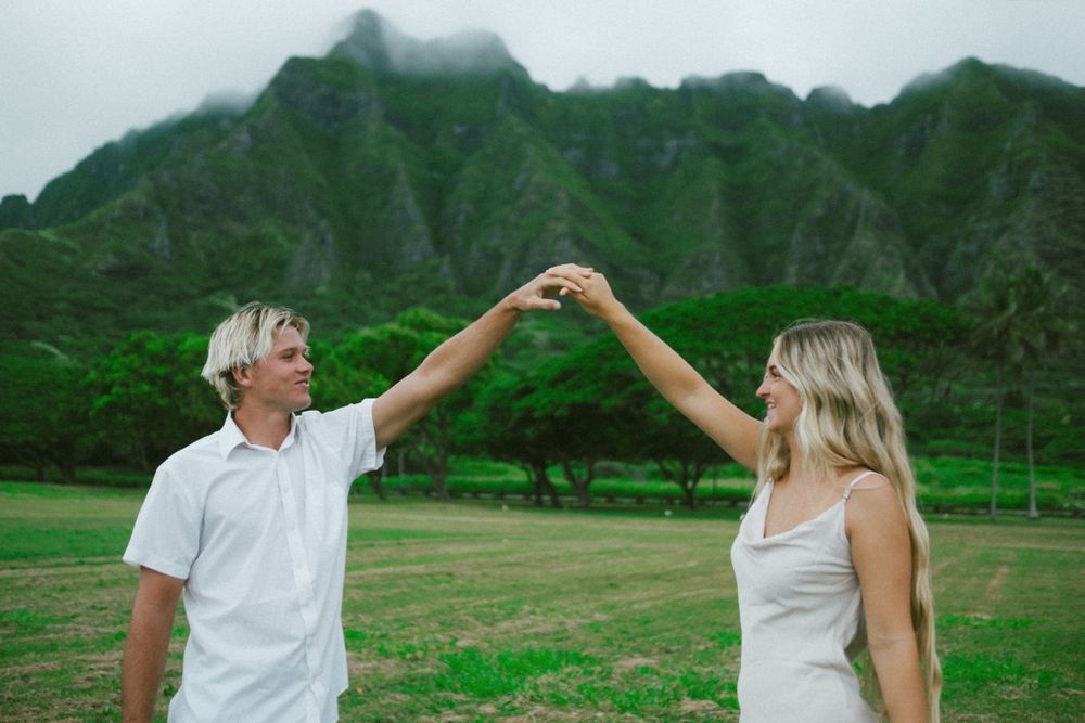 A Hawaiian wedding day. Painted skies, and love that never dies.