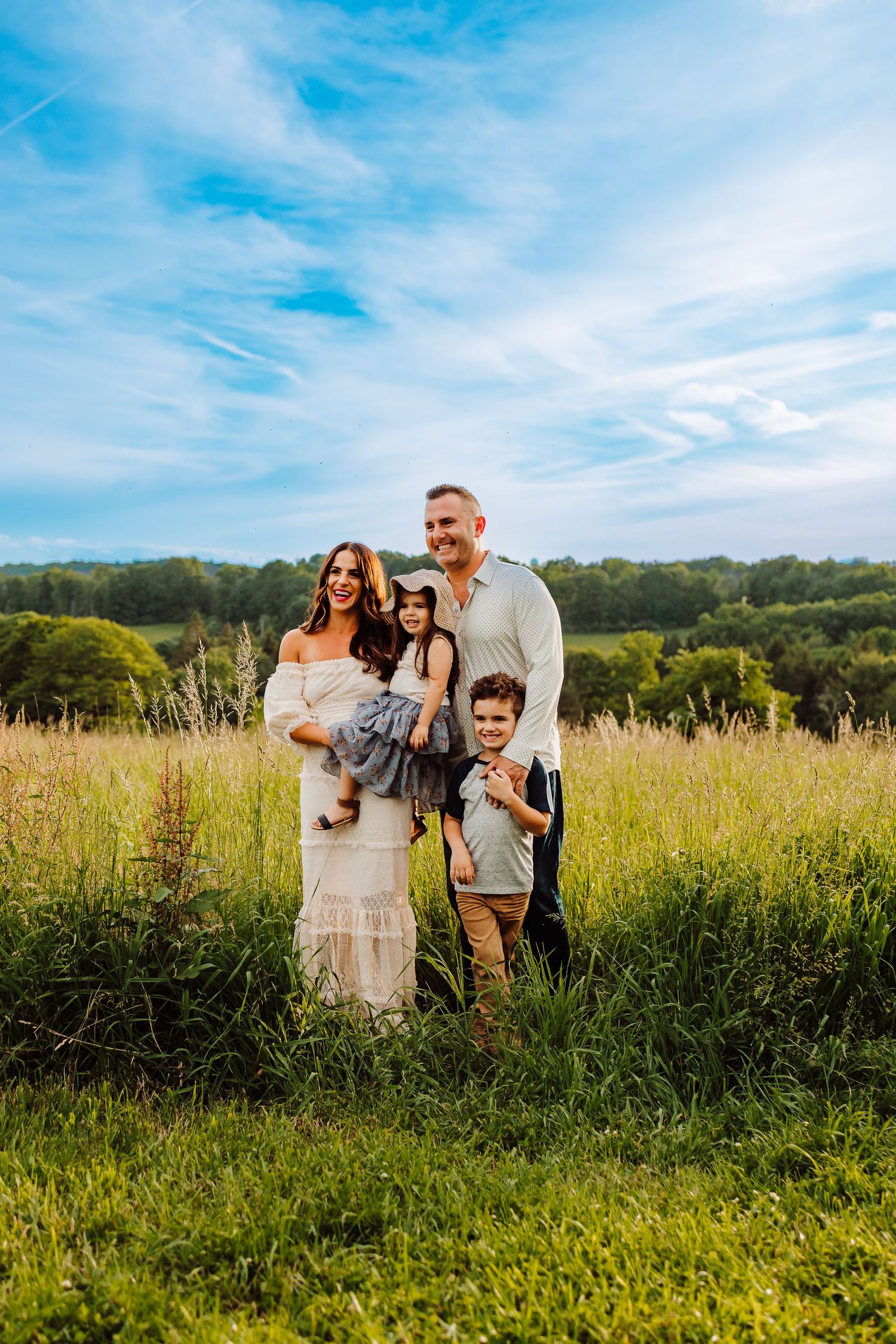 family summer sunset